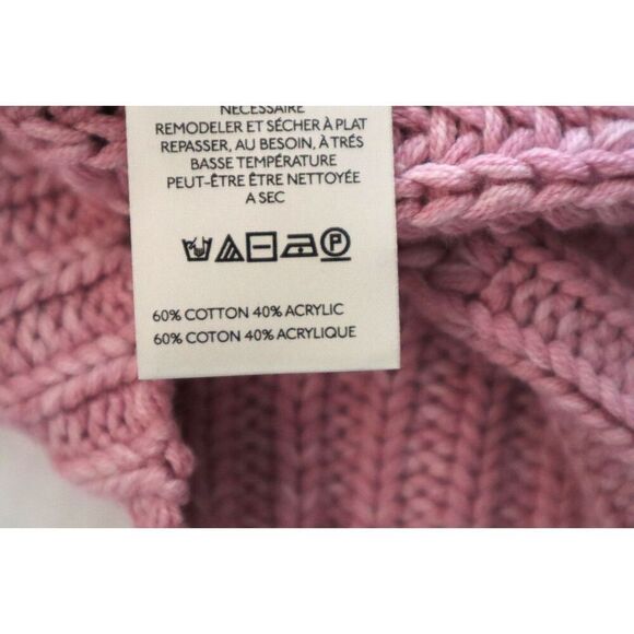 Free People OB1515484 Women's Sz M Pink Cable Knit Crewneck Pullover Sweater - Picture 6 of 8